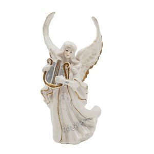 Porcelain Christmas‎ Angel Porcelain Figurine Pearl Finish Gold Silver Painted